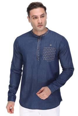 men's denim short kurta 1