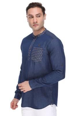 men's denim short kurta 3