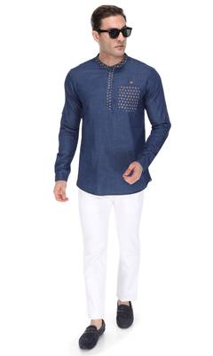 men's denim short kurta 4