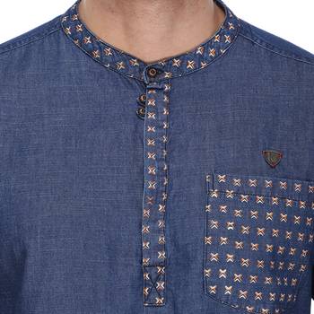 men's denim short kurta 5