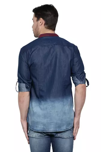 men's denim casual short kurta