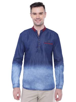 men's denim casual short kurta 1