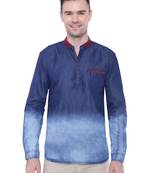men's denim casual short kurta