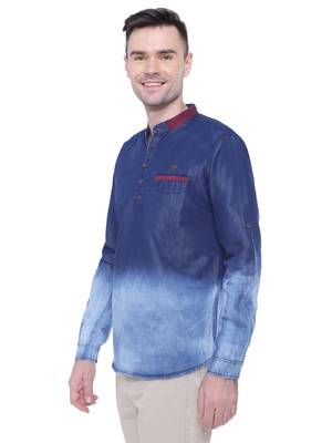 men's denim casual short kurta 3