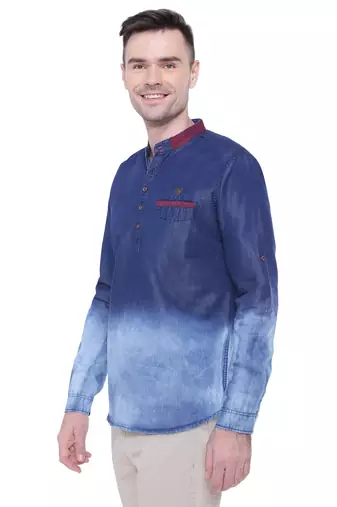 men's denim casual short kurta