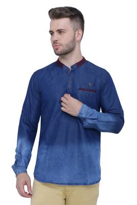 men's denim casual short kurta 1