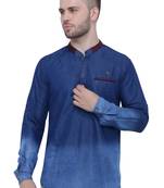 men's denim casual short kurta