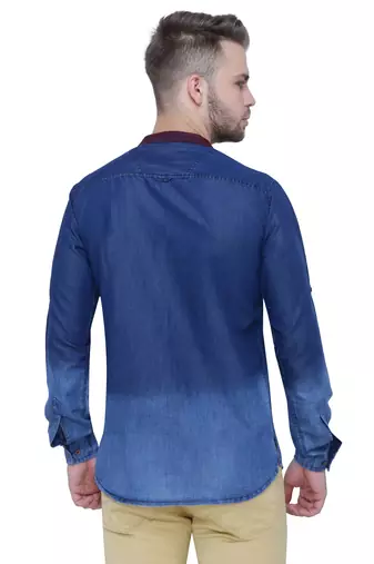 men's denim casual short kurta
