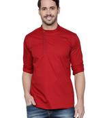 men's cotton twill angrakha festive short kurta