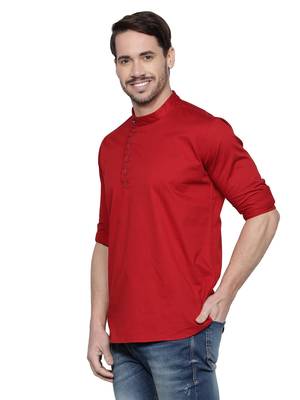 men's cotton twill angrakha festive short kurta 3