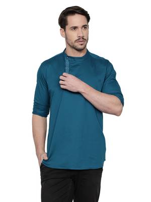 men's cotton twill angrakha festive short kurta 1