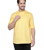 men's cotton twill angrakha festive short kurta