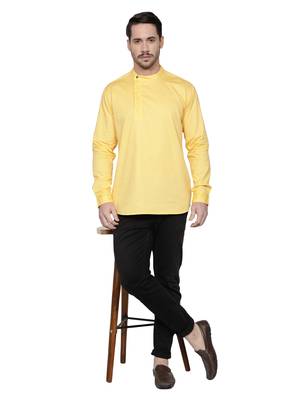 men's cotton twill angrakha festive short kurta 4