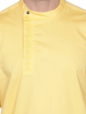men's cotton twill angrakha festive short kurta 5