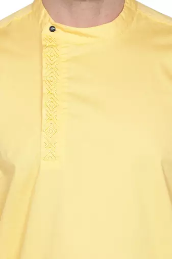 men's cotton twill angrakha festive short kurta