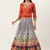 Bandhni Patola Type Digital Print Shiney Satin Croptop Lehenga Choli With Unstitched Blouse For Women and Girls