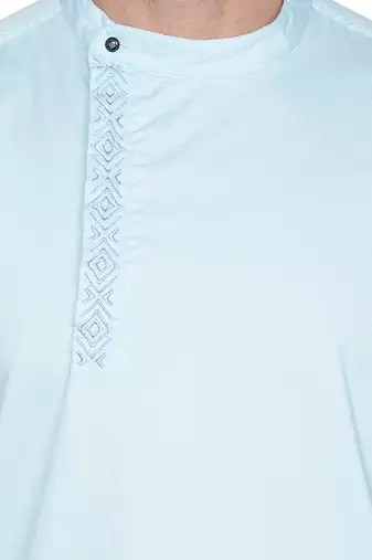 men's cotton twill angrakha festive short kurta
