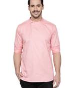 men's cotton twill angrakha festive short kurta