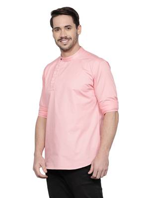 men's cotton twill angrakha festive short kurta 3