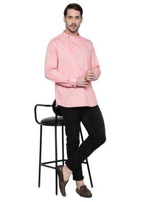 men's cotton twill angrakha festive short kurta 4