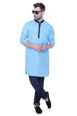 men's linen cotton long kurta 4