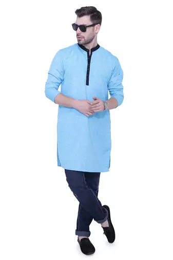 men's linen cotton long kurta