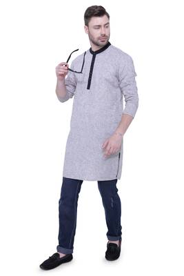 men's linen cotton long kurta 4