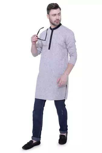 men's linen cotton long kurta