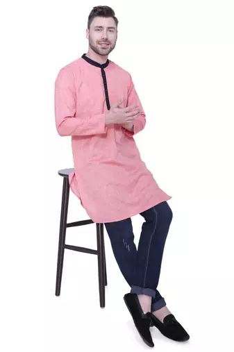men's linen cotton long kurta