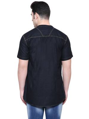 men's denim half sleeve short kurta 2
