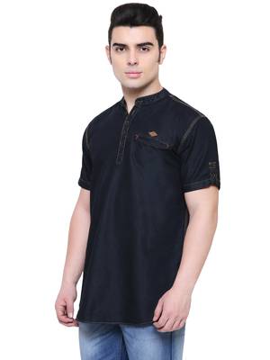 men's denim half sleeve short kurta 3