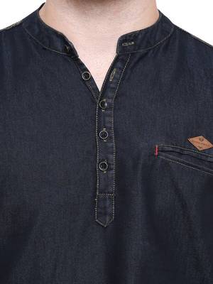 men's denim half sleeve short kurta 5