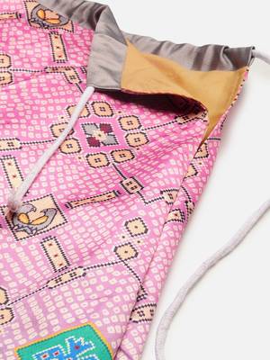 Bandhni Patola Type Digital Print Shiney Satin Croptop Lehenga Choli With Unstitched Blouse For Women and Girls 5