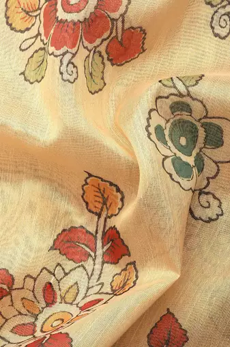 Digital Print Rapier Jequared Saree With Unstitched Blouse And Beautiful Multicoloured Thred Work At Pallu