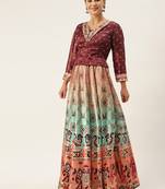 Bandhni Patola Type Digital Print Shiney Satin Croptop Lehenga Choli With Unstitched Blouse For Women and Girls