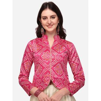 Ethnic Motifs Digital Print Shiney Satin Croptop Lehenga Choli With Unstitched Blouse For Women and Girls 4