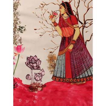 Ethnic Motifs Digital Print Shiney Satin Croptop Lehenga Choli With Unstitched Blouse For Women and Girls 5
