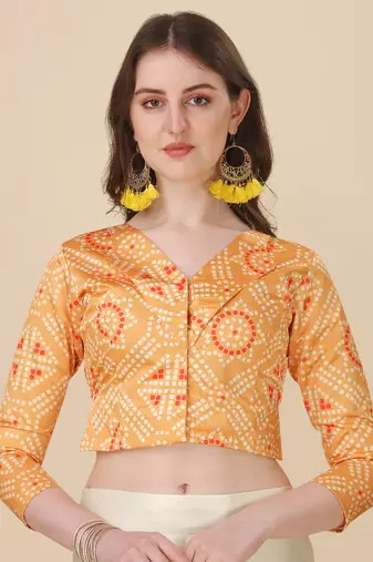 Ethnic Motifs Digital Print Shiney Satin Croptop Lehenga Choli With Unstitched Blouse For Women and Girls
