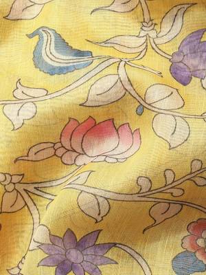 Digital Print Rapier Jequared Saree With Unstitched Blouse And Beautiful Multicoloured Thred Work At Pallu 5