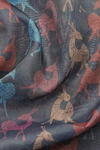Digital Print Rapier Jequared Saree With Unstitched Blouse And Beautiful Multicoloured Thred Work At Pallu