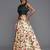 off white digital floral print satin silk lehenga choli with dupatta