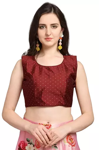 Maroon Digital Floral Print Satin Silk Fabric Semistitched Lehenga Choli With Jequared Unstitched Blouse with Dupatta