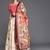 cream digital floral print satin silk lehenga choli with dupatta