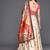cream digital floral print satin silk lehenga choli with dupatta