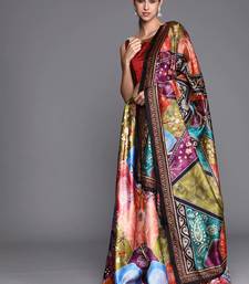 multicolor Digital Floral Print Satin Silk Lehenga Choli with Dupatta