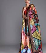 multicolor Digital Floral Print Satin Silk Lehenga Choli with Dupatta
