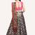 grey digital floral print satin silk lehenga choli with dupatta