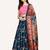 teal digital floral print satin silk lehenga choli with dupatta