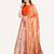 Orange digital floral print satin silk lehenga choli with dupatta