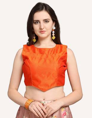 Orange digital floral print satin silk lehenga choli with dupatta 4